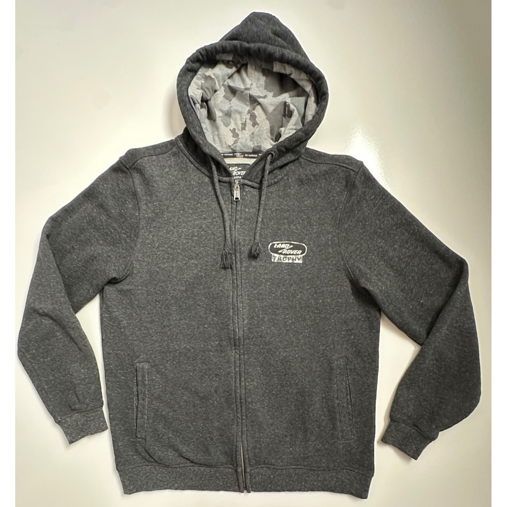 Land Rover by FatFace Trophy Full Zip Hoodie Charcoal Gray Camo Lining Large L